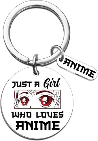 Anime Gifts for Anime Lovers Animes Decor Keychain for Friends Duaghter Birthday Thanksgiving Christmas Gifts for Women Just a Girl Who Loves Animes Keyring in Kuwait