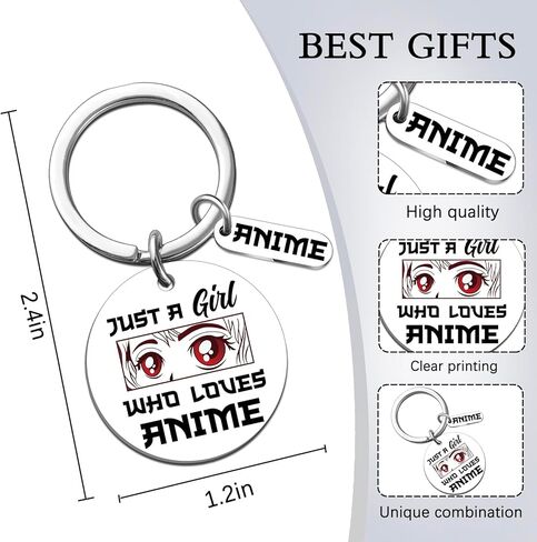 Anime Gifts for Anime Lovers Animes Decor Keychain for Friends Duaghter Birthday Thanksgiving Christmas Gifts for Women Just a Girl Who Loves Animes Keyring in Kuwait