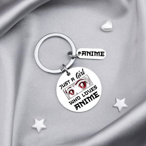 Anime Gifts for Anime Lovers Animes Decor Keychain for Friends Duaghter Birthday Thanksgiving Christmas Gifts for Women Just a Girl Who Loves Animes Keyring in Kuwait