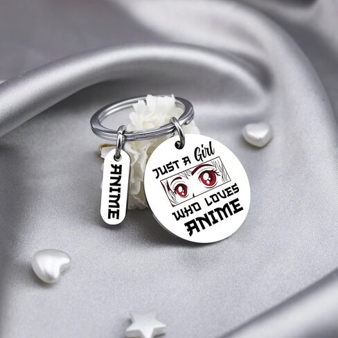 Anime Gifts for Anime Lovers Animes Decor Keychain for Friends Duaghter Birthday Thanksgiving Christmas Gifts for Women Just a Girl Who Loves Animes Keyring in Kuwait