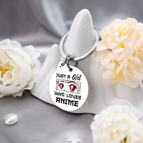 Anime Gifts for Anime Lovers Animes Decor Keychain for Friends Duaghter Birthday Thanksgiving Christmas Gifts for Women Just a Girl Who Loves Animes Keyring in Kuwait