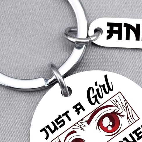 Anime Gifts for Anime Lovers Animes Decor Keychain for Friends Duaghter Birthday Thanksgiving Christmas Gifts for Women Just a Girl Who Loves Animes Keyring in Kuwait