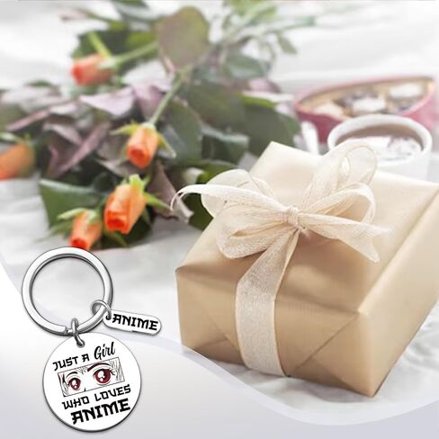 Anime Gifts for Anime Lovers Animes Decor Keychain for Friends Duaghter Birthday Thanksgiving Christmas Gifts for Women Just a Girl Who Loves Animes Keyring in Kuwait