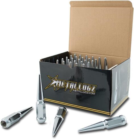 Spiked Lugz Chrome 7/16" Thread 4.4" Overall Length kit Contains 20 Lugs & 1 Key in Saudi Arabia