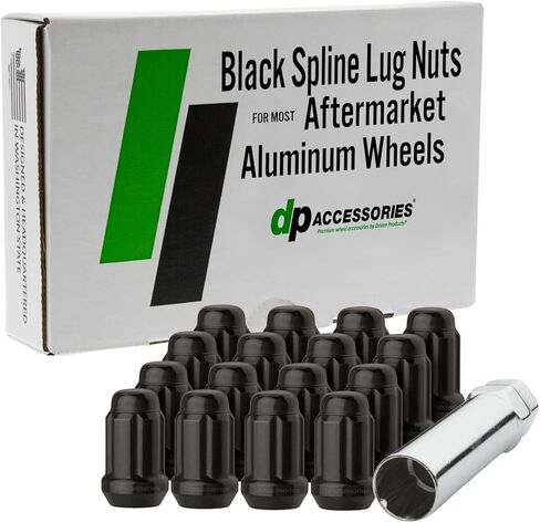 DPAccessories Lug Nuts متوافقة مع 1994-2001 Acura Integra | نمط OEM الأسود | عجلات المصنع الألمنيوم فقط | مجموعة من 16 عجلة المكسرات | dacint03f-bk/1 in Kuwait