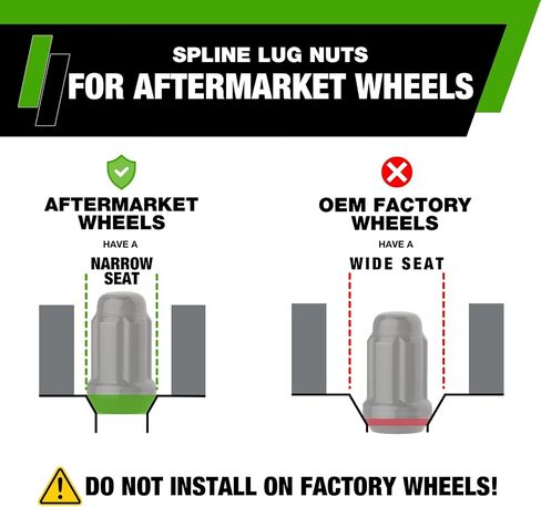 DPAccessories Lug Nuts متوافقة مع 1994-2001 Acura Integra | نمط OEM الأسود | عجلات المصنع الألمنيوم فقط | مجموعة من 16 عجلة المكسرات | dacint03f-bk/1 in Kuwait