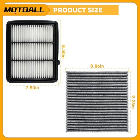 MOTOALL Engine Air Filter & Cabin Air Filter Combo Set 17220-6A0-A00 Fit for Honda Accord 2018-2022 Replaces# AF5296 80292-SDA-A01 in Saudi Arabia
