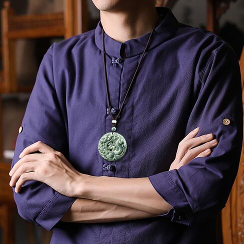 Lucky Jade Dragon Horse Spirit Pendant Necklace - Elegant Green Jade with Ancient Chinese New Year Symbolism - Ideal Prosperous Gift for Family, Wife and Daughter in Saudi Arabia