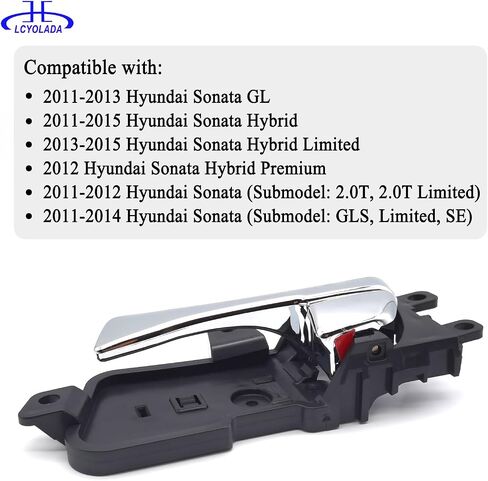 مقبض باب السائق الأيسر الأمامي أو الخلفي داخل مقبض باب الكروم يناسب Hyundai Sonata 2011-2015 ، يحل محل 826103S010 ، 82610-3S010 in Kuwait