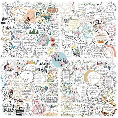 100pcs ملصقات يسوع المسيحية للأطفال الفتيان الفتيات ، ملصقات آية الكتاب المقدس الملهمة لزجاجات المياه ، حكمة فينيل. in Kuwait