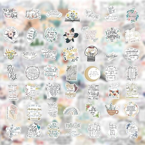 100pcs ملصقات يسوع المسيحية للأطفال الفتيان الفتيات ، ملصقات آية الكتاب المقدس الملهمة لزجاجات المياه ، حكمة فينيل. in Kuwait