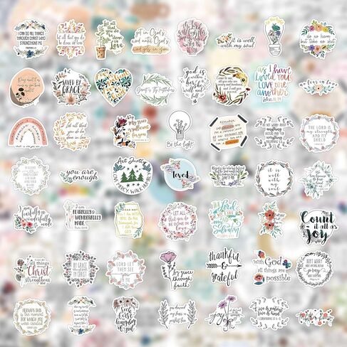 100pcs ملصقات يسوع المسيحية للأطفال الفتيان الفتيات ، ملصقات آية الكتاب المقدس الملهمة لزجاجات المياه ، حكمة فينيل. in Kuwait