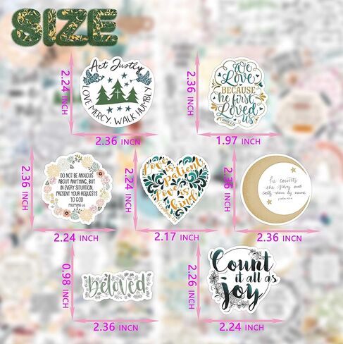 100pcs ملصقات يسوع المسيحية للأطفال الفتيان الفتيات ، ملصقات آية الكتاب المقدس الملهمة لزجاجات المياه ، حكمة فينيل. in Kuwait