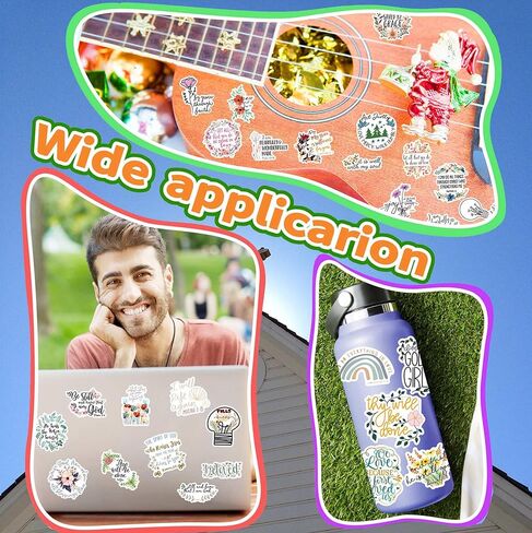 100pcs ملصقات يسوع المسيحية للأطفال الفتيان الفتيات ، ملصقات آية الكتاب المقدس الملهمة لزجاجات المياه ، حكمة فينيل. in Kuwait