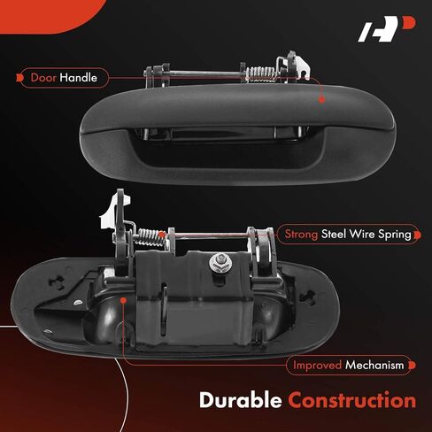 A-Premium Rear Left Driver Side Exterior Door Handle Compatible with Chevrolet Trailblazer 2002-2009 & GMC Envoy 2002-2009 & Buick Rainier & Isuzu Ascender & Oldsmobile Bravada, Textured Black in Saudi Arabia