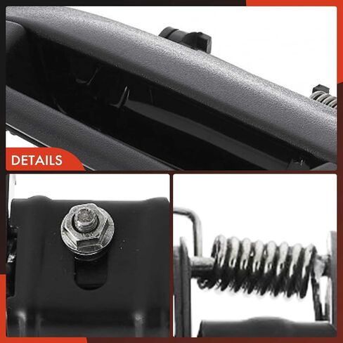 A-Premium Rear Left Driver Side Exterior Door Handle Compatible with Chevrolet Trailblazer 2002-2009 & GMC Envoy 2002-2009 & Buick Rainier & Isuzu Ascender & Oldsmobile Bravada, Textured Black in Saudi Arabia