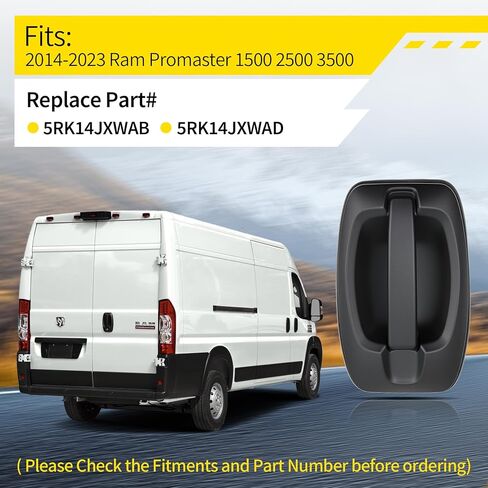 Passenger Side Sliding Door Handle with Cables Replaces# 5RK14JXWAB Compatible with 2014-2023 Ram ProMaster Cargo Van 1500 2500 3500 in Kuwait