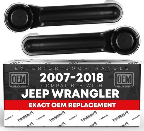 Exterior Front/Rear Driver & Passenger Door Handle - Compatible with 2007-2018 Jeep Wrangler, Liberty; 2007-2011 Dodge Nitro - Textured Black - OEM 4589164AD in Saudi Arabia