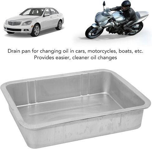 Acouto Galvanized Drip Pan Oil Drain Pan Leak Portable Universal Metal Construction Automotive Oil Change Container(#1) in Saudi Arabia