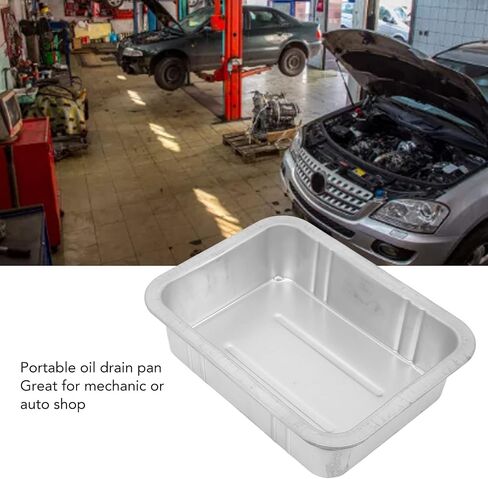 Acouto Galvanized Drip Pan Oil Drain Pan Leak Portable Universal Metal Construction Automotive Oil Change Container(#1) in Saudi Arabia