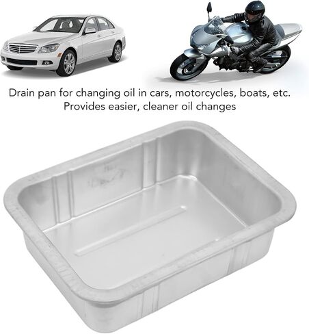 Acouto Galvanized Drip Pan Oil Drain Pan Leak Portable Universal Metal Construction Automotive Oil Change Container(#1) in Saudi Arabia