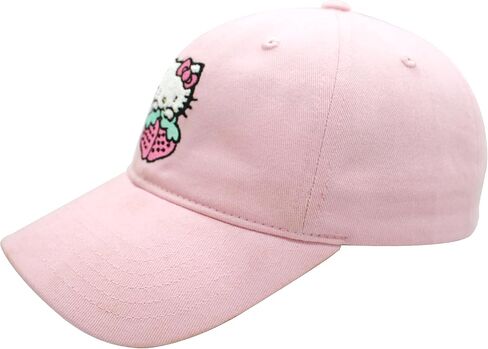 Hello Kitty Dad Hat ، الفراولة قبعة بيسبول قابلة للتعديل مع حافة منحنية ، وردي ، وحجم واحد in Saudi Arabia