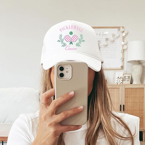 Pickleball Queen Trucker Hat Funny Sporty Pickleball Graphic Classic 5 Panel Mesh Snap Back in Saudi Arabia