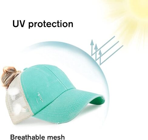 قبعات ذيل الحصان بيسبول قبعة قبعة غسلها القبعة القبعة القطن القطن القطن القطن للنساء in Kuwait