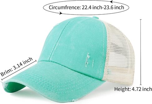 قبعات ذيل الحصان بيسبول قبعة قبعة غسلها القبعة القبعة القطن القطن القطن القطن للنساء in Kuwait