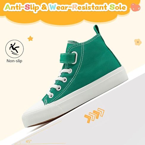 Toddler Shoes for Boys Girls, Kids Canvas Sneakers Classic Adjustable Strap Lace Up Comfortable Lightweight Running Walking Casual Shoes in Kuwait
