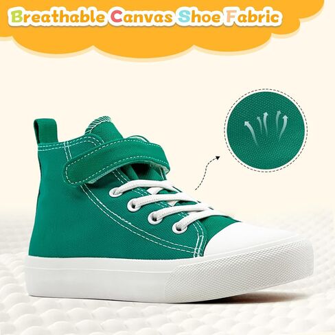 Toddler Shoes for Boys Girls, Kids Canvas Sneakers Classic Adjustable Strap Lace Up Comfortable Lightweight Running Walking Casual Shoes in Kuwait