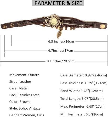 JewelryWe Women Quartz Bracelet Watch Fashion Weave Wrap Around Leather Wrist Watch Classic Bracelet Watch for Summer Beach in Saudi Arabia