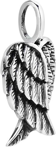 AeraVida Pendant Heart Shaped Angel Wings in .925 Sterling Silver Petite Symbolic Charm with Oxidized Finish Gift for Women in Saudi Arabia