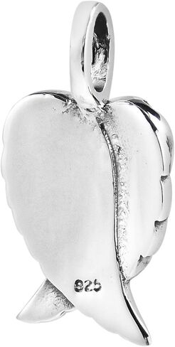 AeraVida Pendant Heart Shaped Angel Wings in .925 Sterling Silver Petite Symbolic Charm with Oxidized Finish Gift for Women in Saudi Arabia