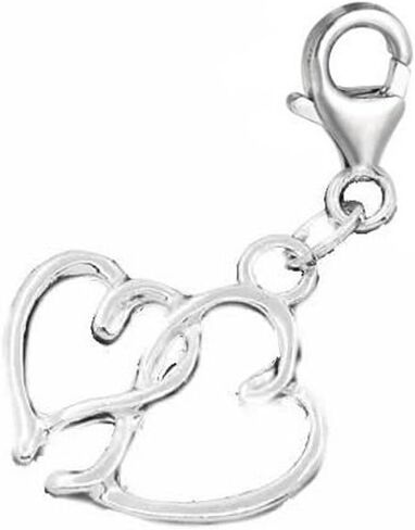 Sexy Sparkles Hearts Pendant for European Clip on Charm Jewelry with Lobster Clasp in Saudi Arabia