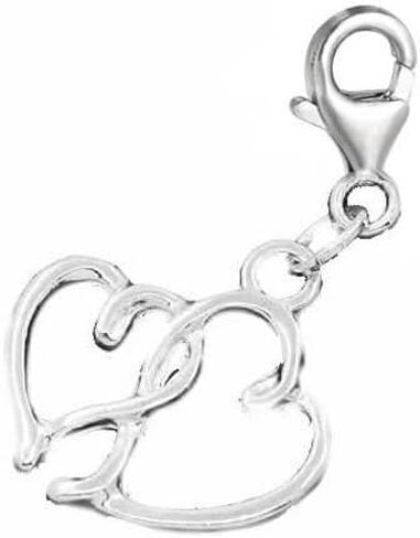 Sexy Sparkles Hearts Pendant for European Clip on Charm Jewelry with Lobster Clasp in Saudi Arabia