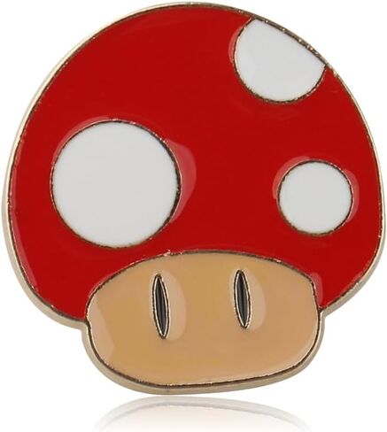 PLITI Mushroom Video Game Inspired Gift Mushroom Kingdom Gift Red Mushroom Brooch Pin For Video Game Lover in Saudi Arabia