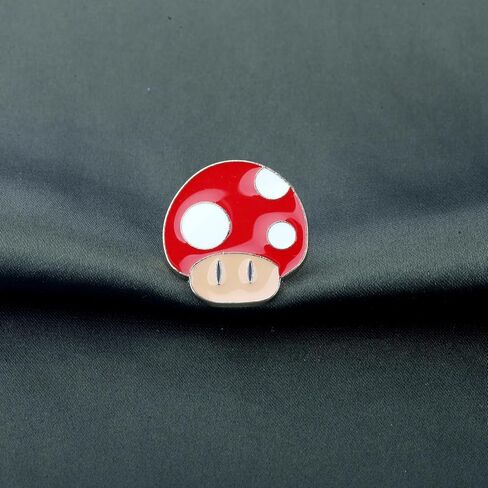 PLITI Mushroom Video Game Inspired Gift Mushroom Kingdom Gift Red Mushroom Brooch Pin For Video Game Lover in Saudi Arabia