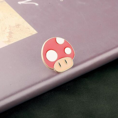 PLITI Mushroom Video Game Inspired Gift Mushroom Kingdom Gift Red Mushroom Brooch Pin For Video Game Lover in Saudi Arabia