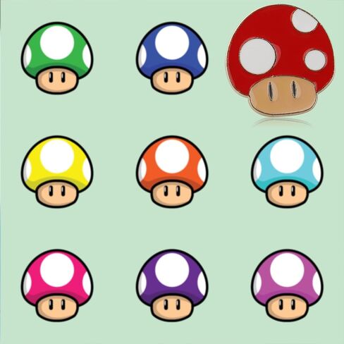 PLITI Mushroom Video Game Inspired Gift Mushroom Kingdom Gift Red Mushroom Brooch Pin For Video Game Lover in Saudi Arabia