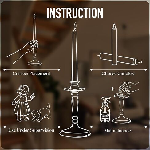 3PCS Candle Holder Set - Gold Candlestick Holders for Taper & Pillar Candles, Decorative Centerpiece for Dining Table, Wedding, Home Decor, Fits 3/4" Thick Candles (Incl. LED), CH-18 in Kuwait
