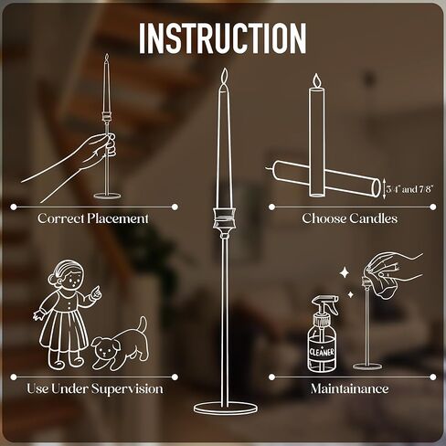 3PCS Candle Holder Set - Gold Candlestick Holders for Taper & Pillar Candles, Decorative Centerpiece for Dining Table, Wedding, Home Decor, Fits 3/4" Thick Candles (Incl. LED), CH-18 in Kuwait