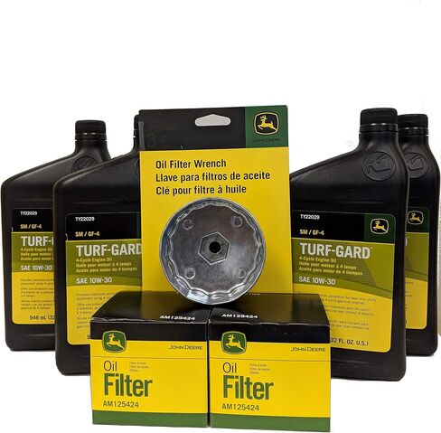 John Deere Double Oil Change Kit including Oil Filter Wrench - (4) TY22029 + (2) AM125424 +TY26640 in Saudi Arabia