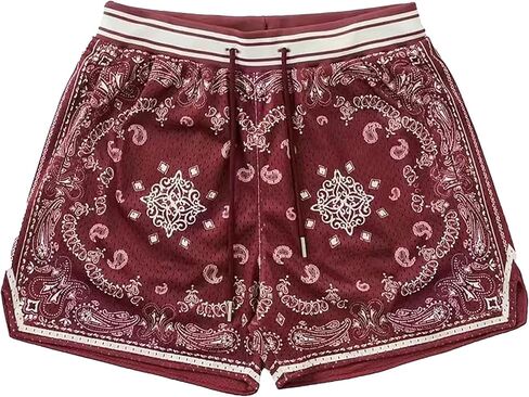 شورتات Diotsr Mens Praphic Boho Paisley Shorts Athletic Bandana Shorts Running streetwear Quartring Weist in Kuwait