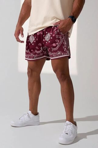 شورتات Diotsr Mens Praphic Boho Paisley Shorts Athletic Bandana Shorts Running streetwear Quartring Weist in Kuwait