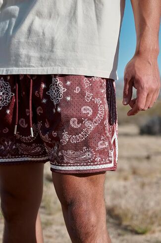 شورتات Diotsr Mens Praphic Boho Paisley Shorts Athletic Bandana Shorts Running streetwear Quartring Weist in Kuwait