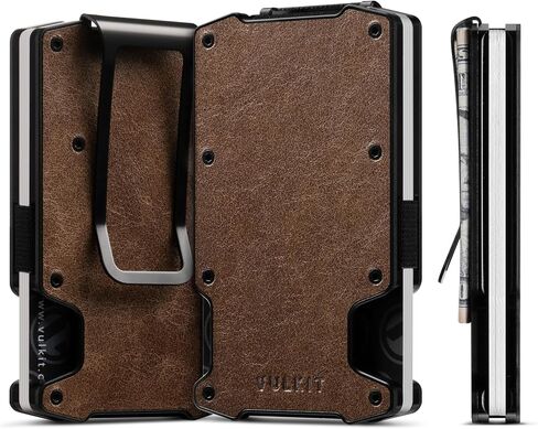 VULKIT Men's Minimalist Wallet RFID Blocking Metal Wallet with Money Clip Holds Up to 15 Cards in Saudi Arabia