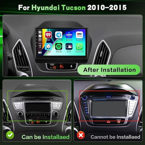 for Hyundai Tucson IX35 2010-2015【2+64G】 Fuluku Android 13 Car Stereo with Wireless Carplay Android Auto Mirror Link, 10.1’ Touchscreen Radio WiFi/GPS/FM/RDS/Bluetooth/SWC/Waterproof Backup Cam/Mic in Saudi Arabia