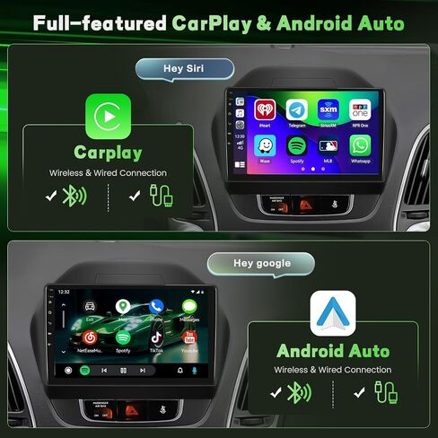 for Hyundai Tucson IX35 2010-2015【2+64G】 Fuluku Android 13 Car Stereo with Wireless Carplay Android Auto Mirror Link, 10.1’ Touchscreen Radio WiFi/GPS/FM/RDS/Bluetooth/SWC/Waterproof Backup Cam/Mic in Saudi Arabia