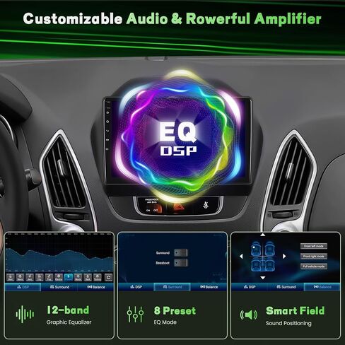 for Hyundai Tucson IX35 2010-2015【2+64G】 Fuluku Android 13 Car Stereo with Wireless Carplay Android Auto Mirror Link, 10.1’ Touchscreen Radio WiFi/GPS/FM/RDS/Bluetooth/SWC/Waterproof Backup Cam/Mic in Saudi Arabia
